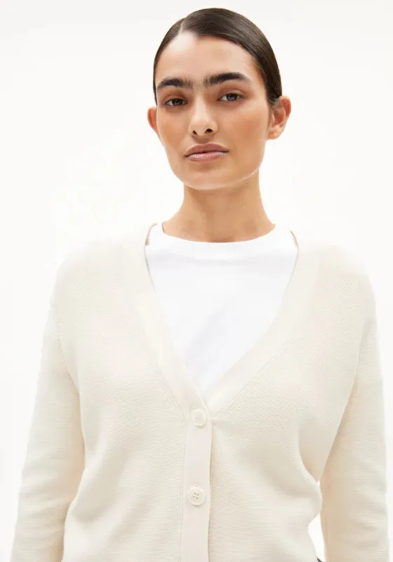 ARMEDANGELS | Menaal Links Links Cardigan - Oatmilk sold by Fort