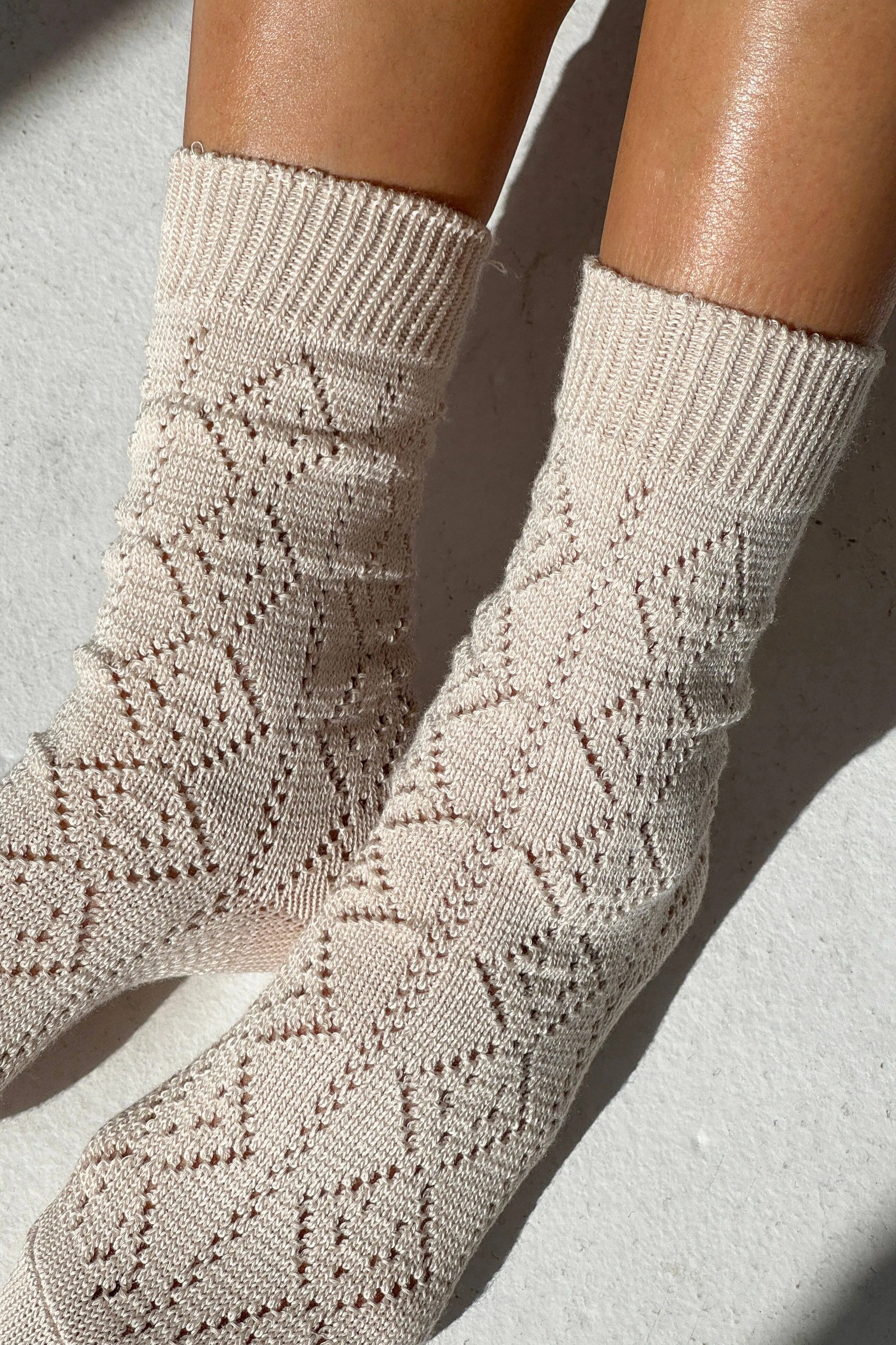 Le Bon Shoppe | Modal Eyelet Socks - Oyster sold by Fort product image thumbnail 5