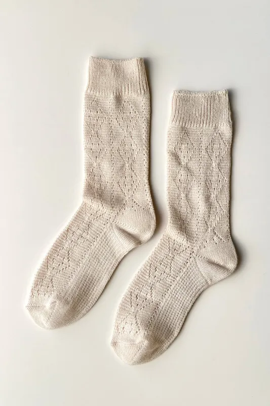 Le Bon Shoppe | Modal Eyelet Socks - Oyster made by Fort
