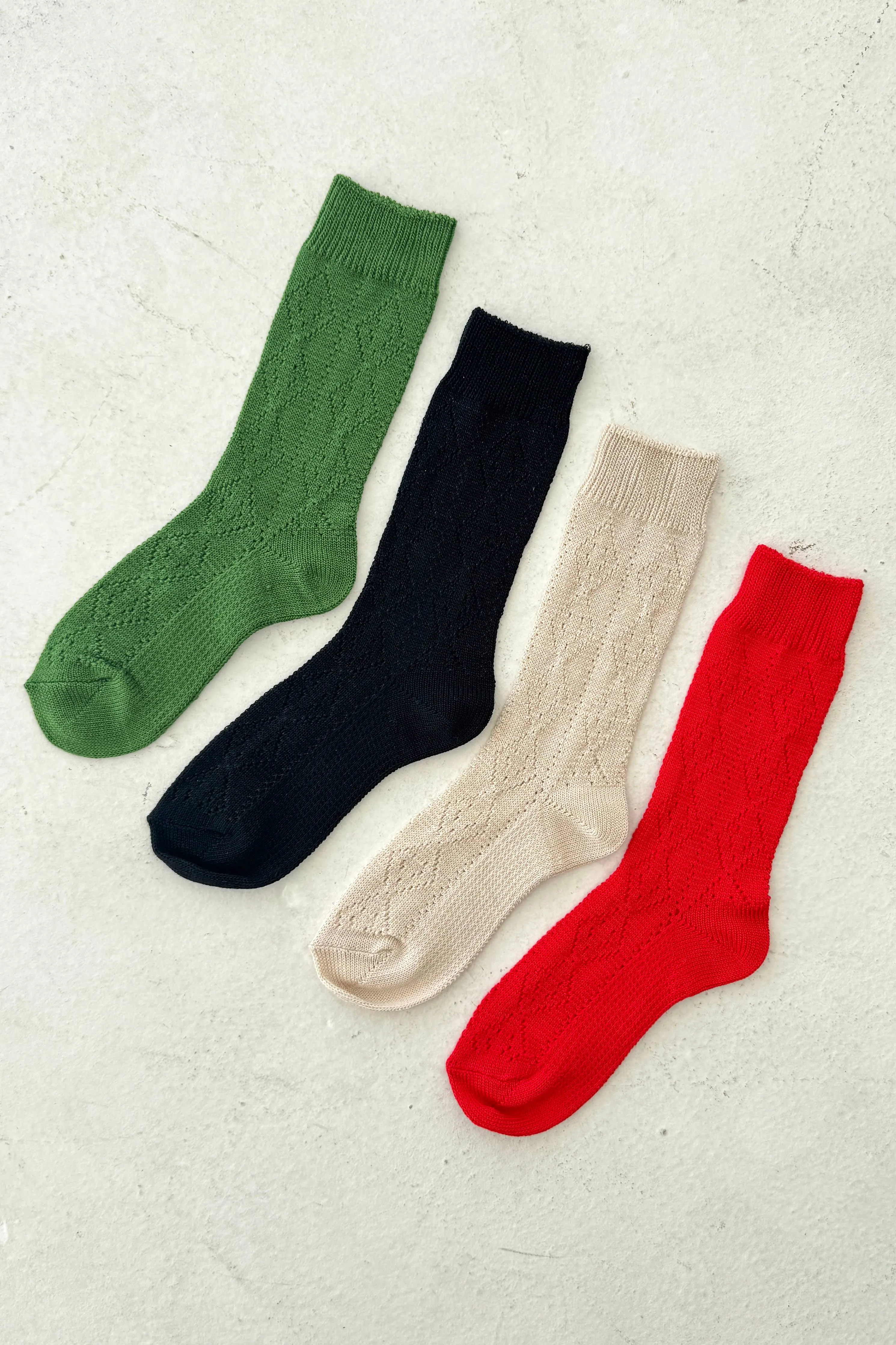 Le Bon Shoppe | Modal Eyelet Socks - Palm Green sold by Fort product image thumbnail 2