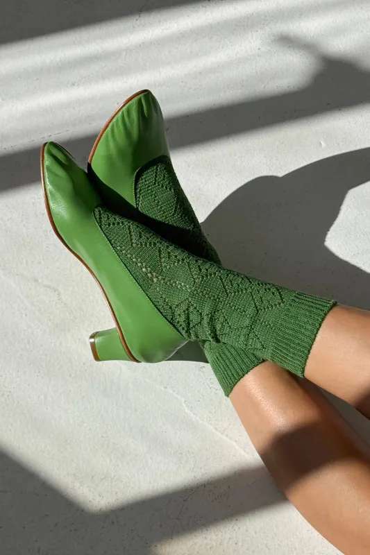 Le Bon Shoppe | Modal Eyelet Socks - Palm Green made by Le Bon Shoppe