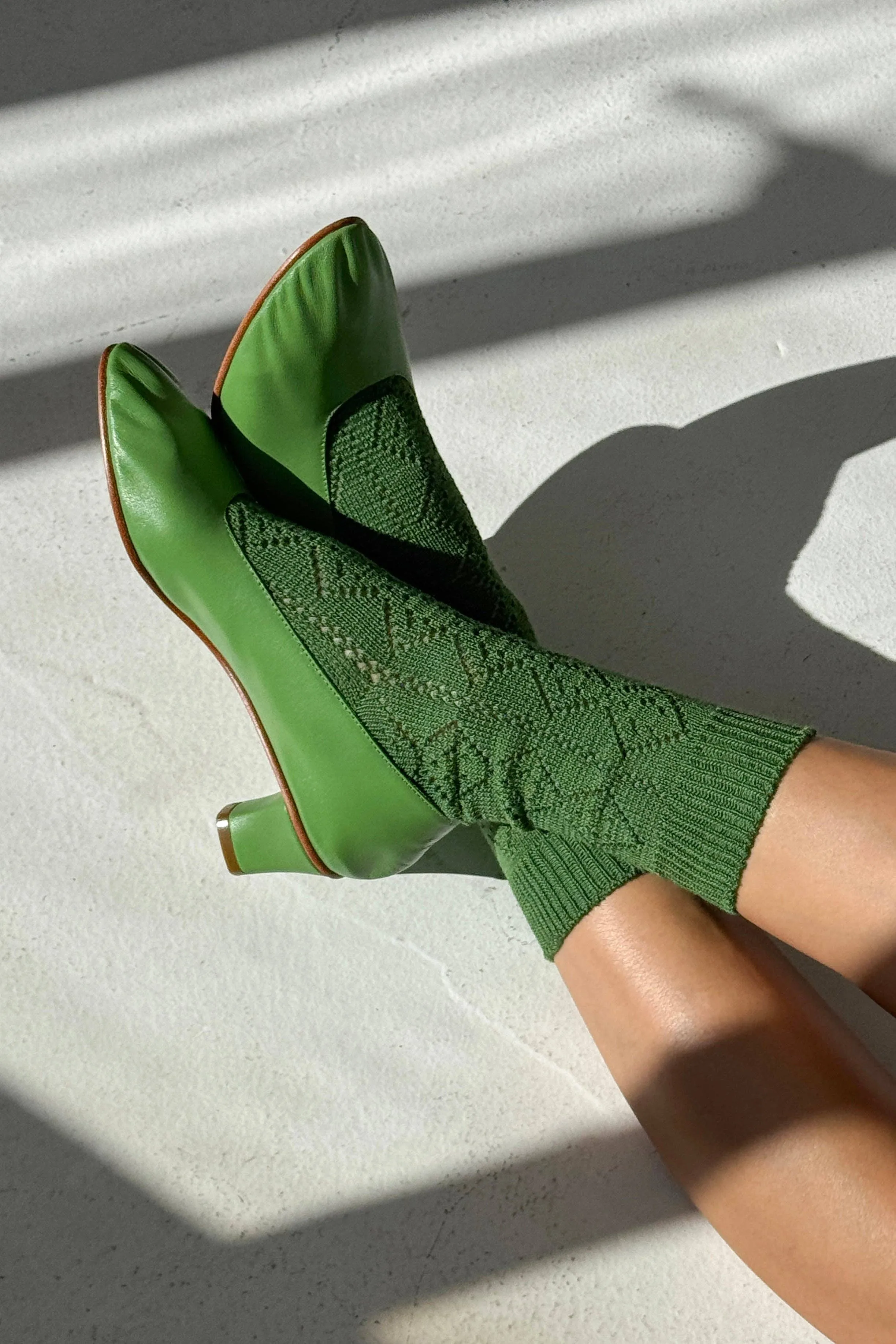 Le Bon Shoppe | Modal Eyelet Socks - Palm Green sold by Fort