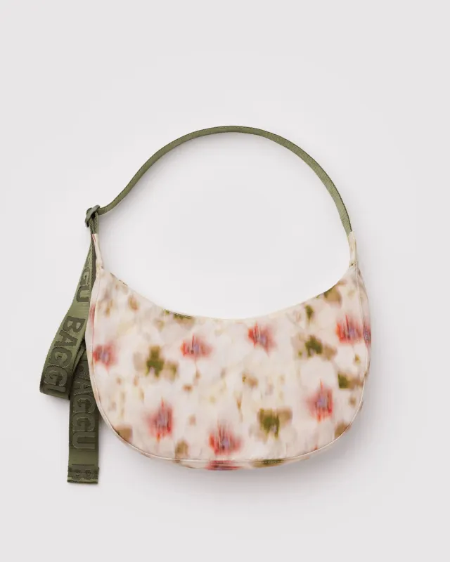 Baggu | Medium Nylon Crescent Bag - Abstract Floral made by BAGGU