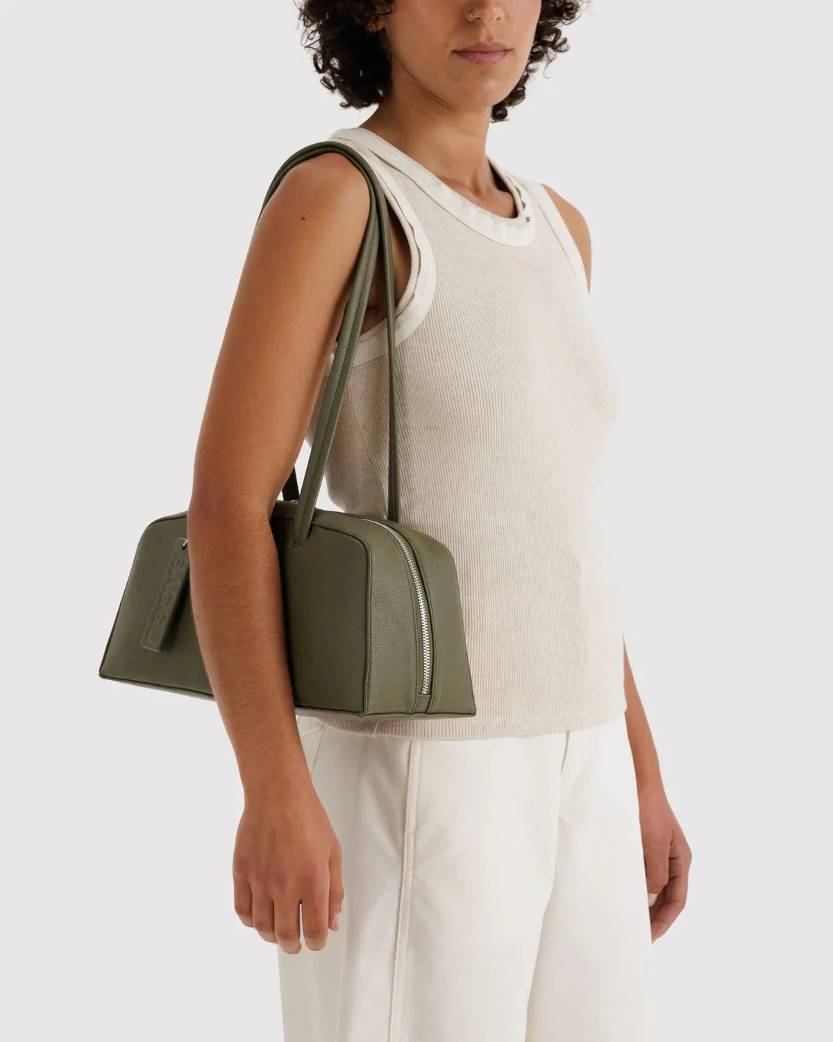 Baggu | Recycled Leather Bowler Bag - Loden sold by Fort product image thumbnail 3