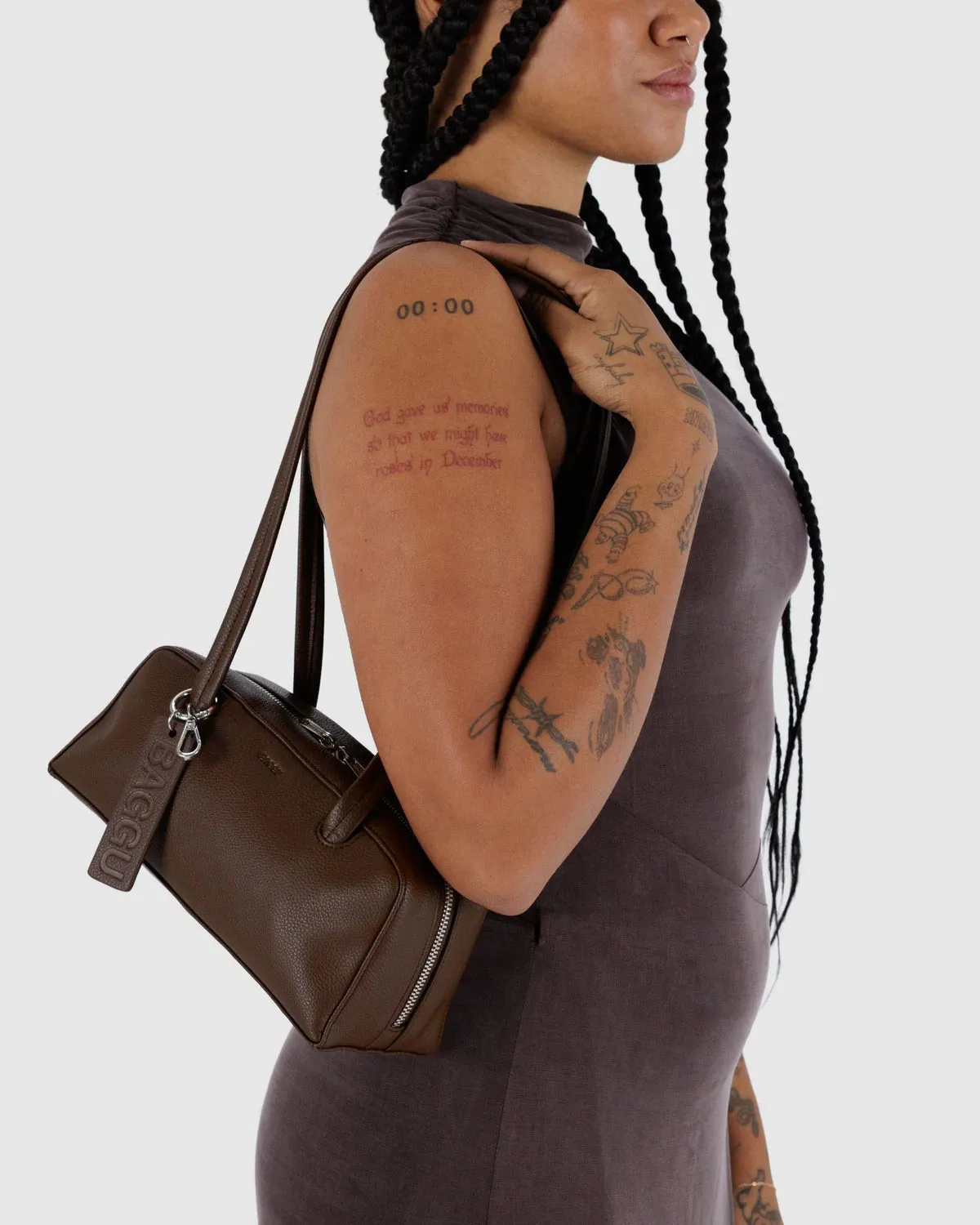 Baggu | Small Recycled Leather Bowler Bag - Brown sold by Fort product image thumbnail 2