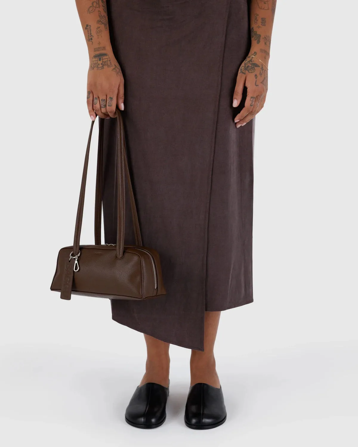 Baggu | Small Recycled Leather Bowler Bag - Brown sold by Fort product image thumbnail 3