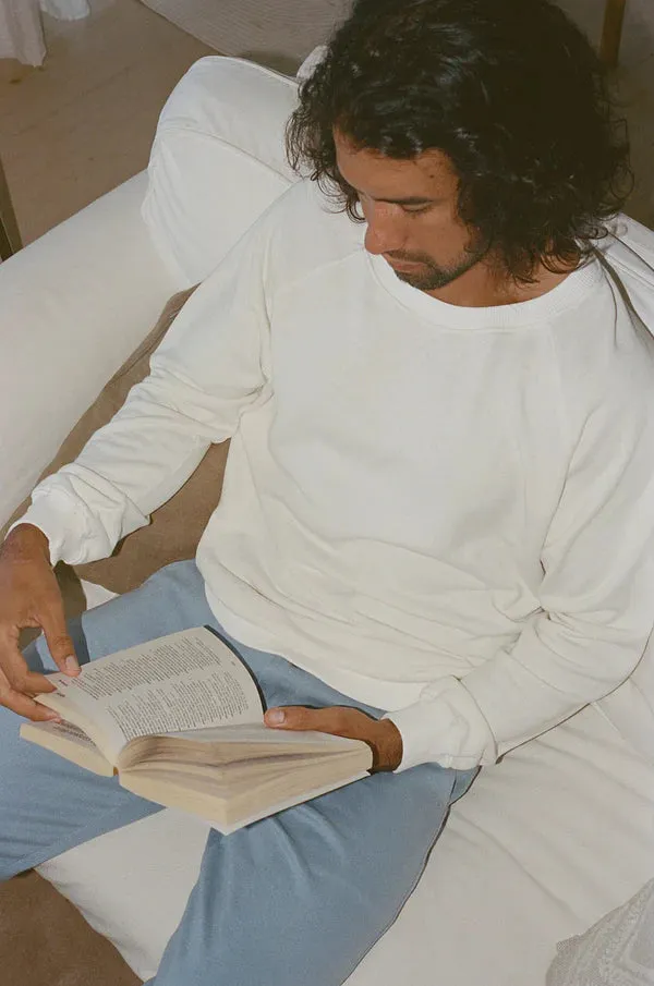 Jungmaven | Bonfire Raglan Sweatshirt - Washed White - Unisex sold by Fort