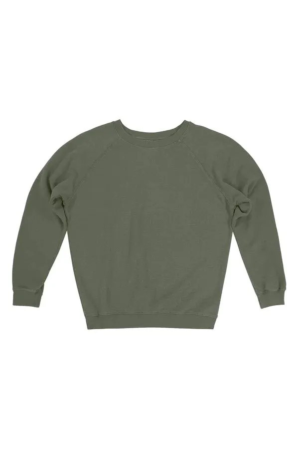 Jungmaven | Bonfire Raglan Sweatshirt - Olive Green - Unisex sold by Fort