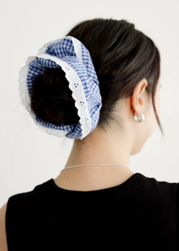 A Bronze Age | Doily Scrunchie - Ocean Gingham sold by Fort