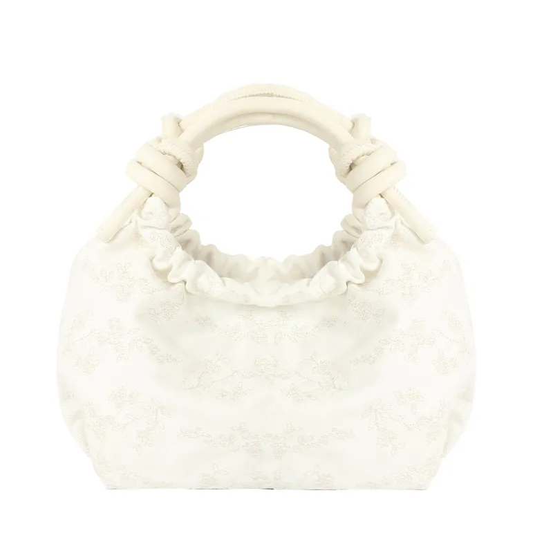 HVISK | Jolly Canvas Embroidery Bag - Pearl sold by Fort