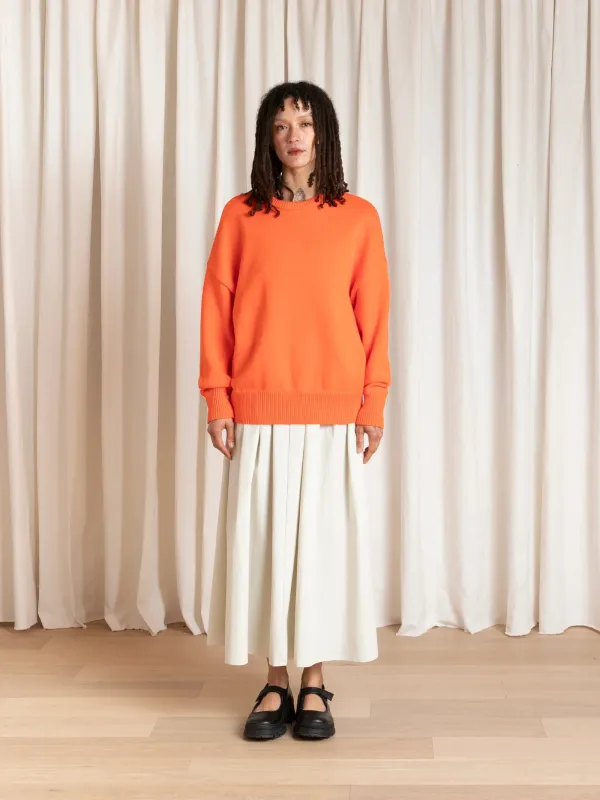 Ali Golden | Chunky Cotton Pullover - Neon Orange sold by Fort