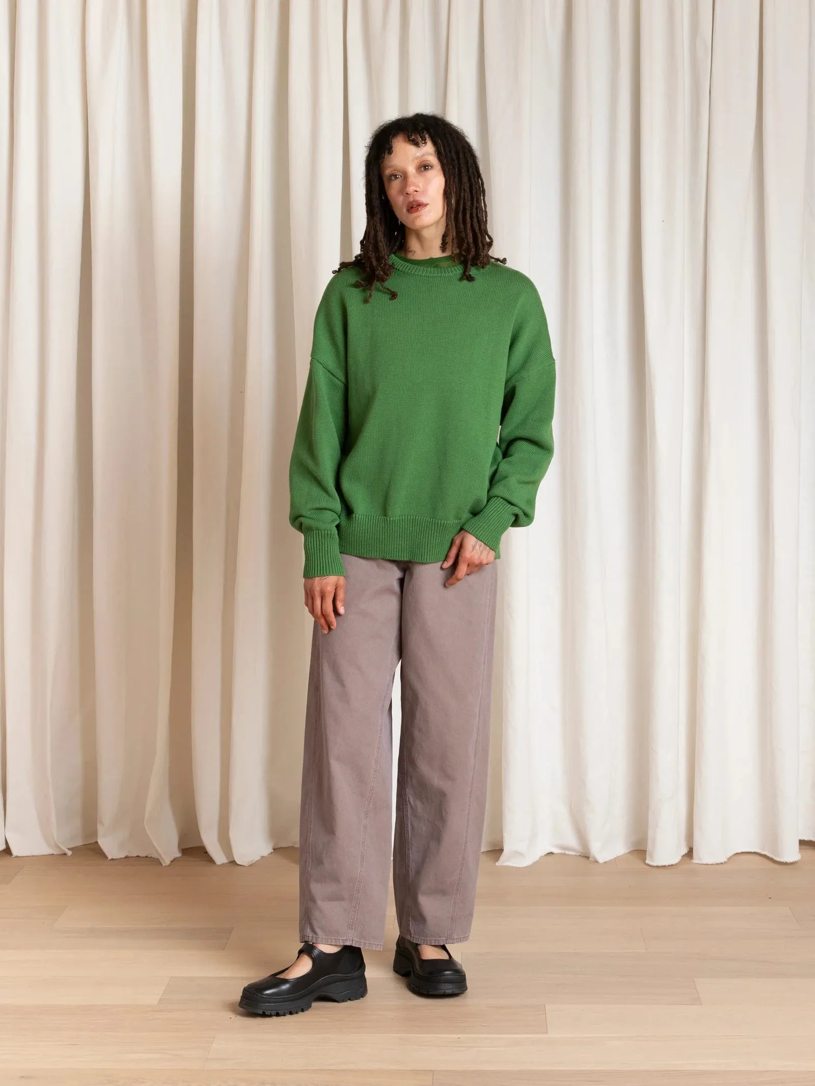 Ali Golden | Chunky Cotton Pullover - Grass Green sold by Fort