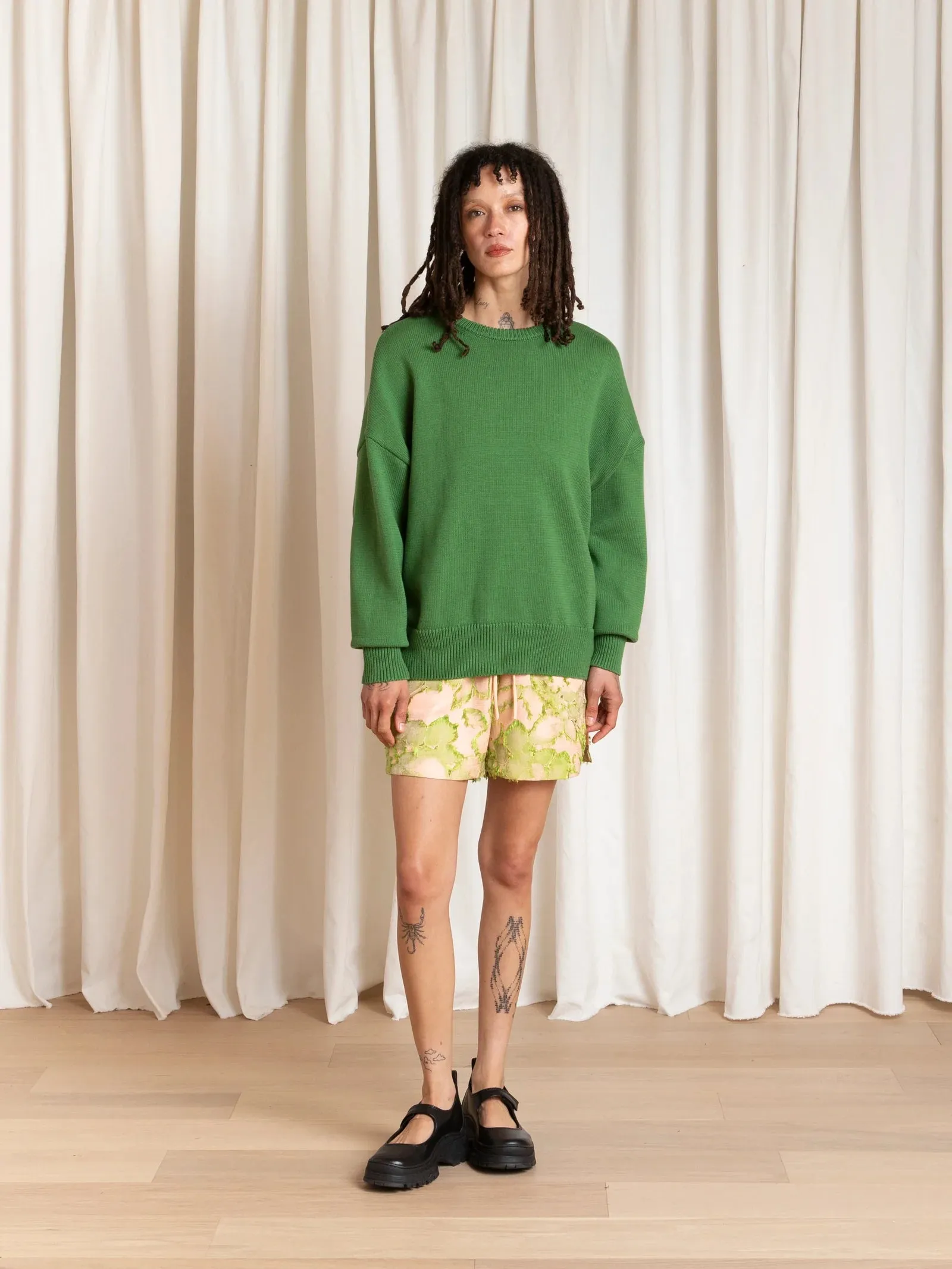 Ali Golden | Chunky Cotton Pullover - Grass Green sold by Fort product image thumbnail 5