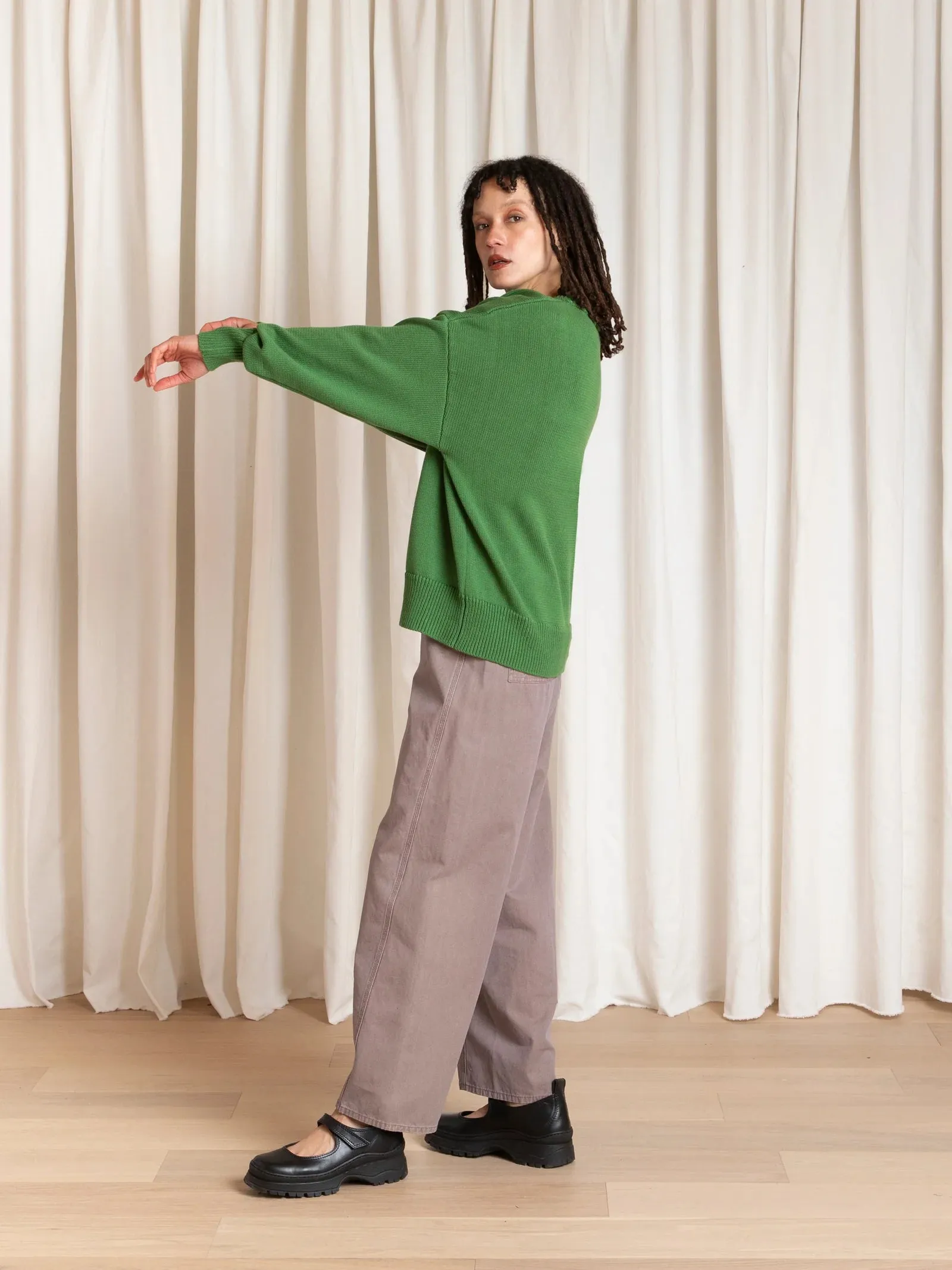 Ali Golden | Chunky Cotton Pullover - Grass Green sold by Fort product image thumbnail 3