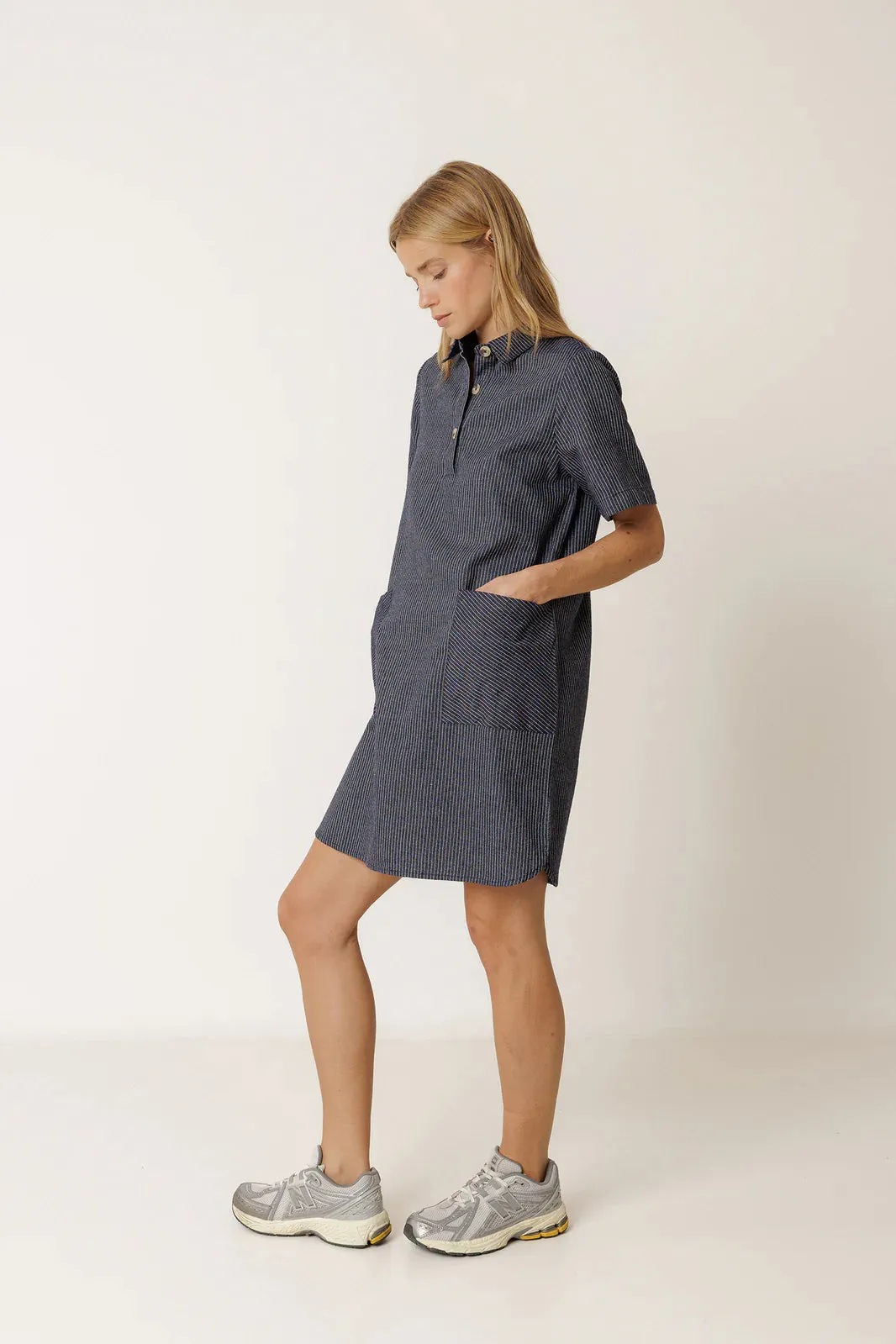 Indi + Cold | Polo-Collar Dress - Indigo Blue sold by Fort product image thumbnail 4