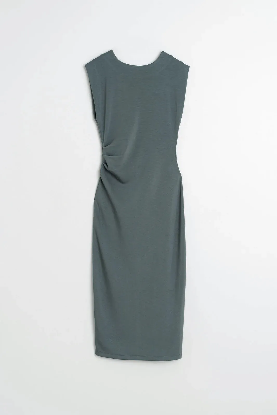 Indi + Cold | Fitted Pleated Dress -Anthracite sold by Fort product image thumbnail 3