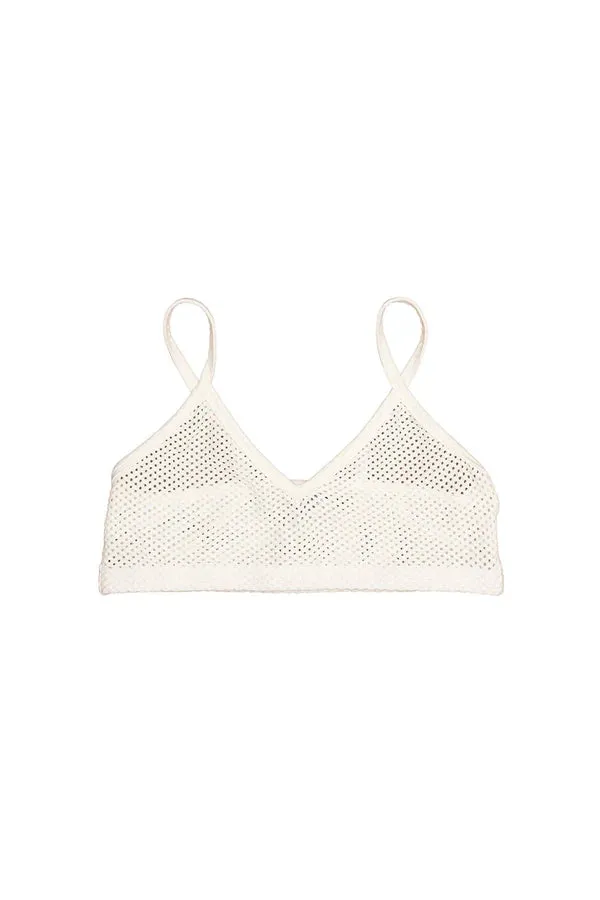 Jungmaven | Mesh Bralette - Washed White sold by Fort