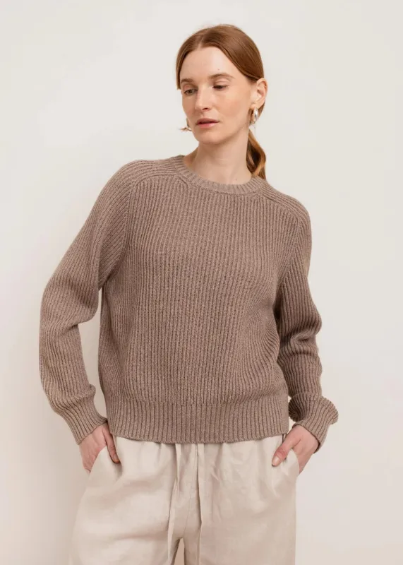 Paper Label | Avery Crew Neck Sweater - Silver Mink made by PAPER LABEL
