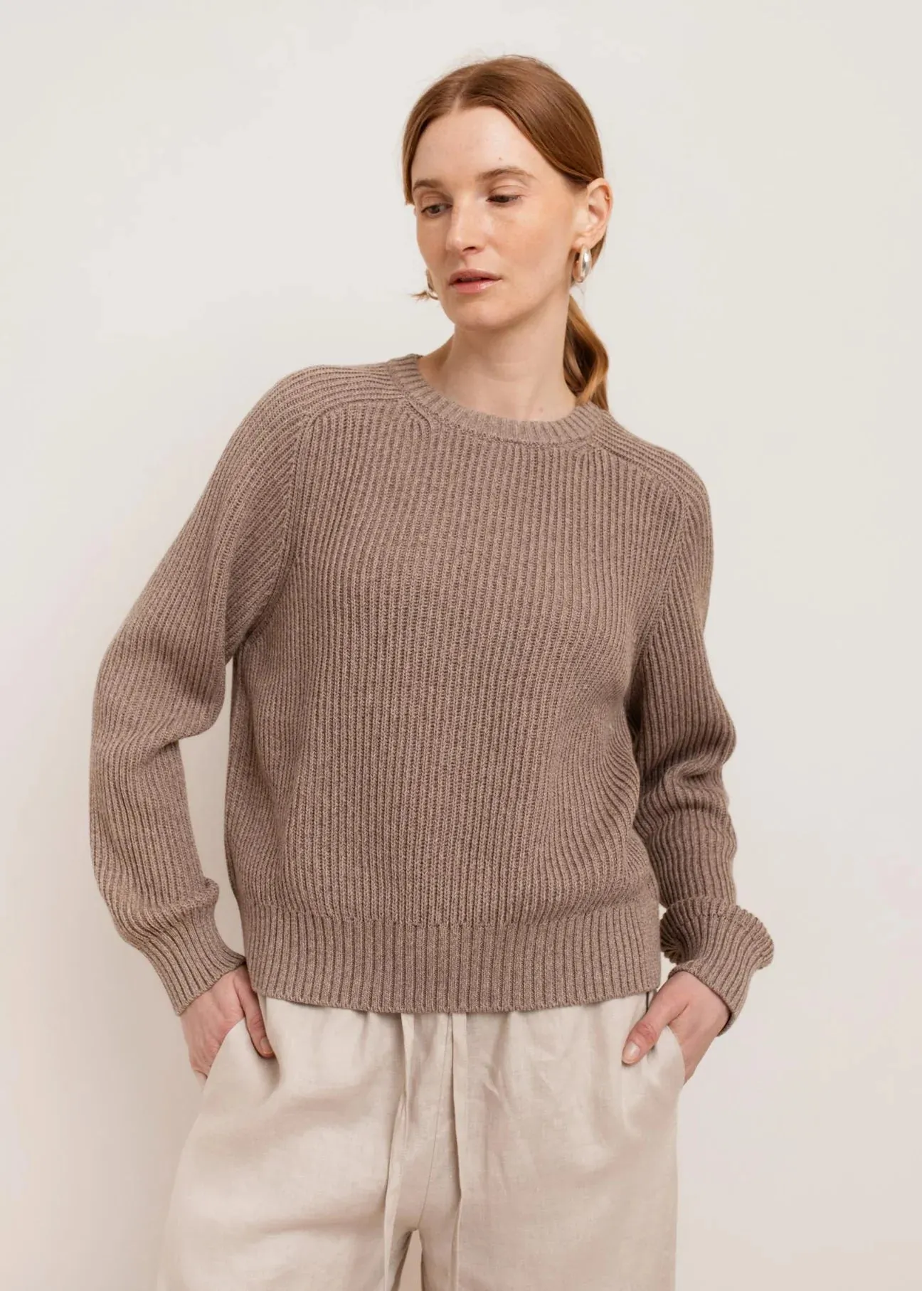 Paper Label | Avery Crew Neck Sweater - Silver Mink sold by Fort