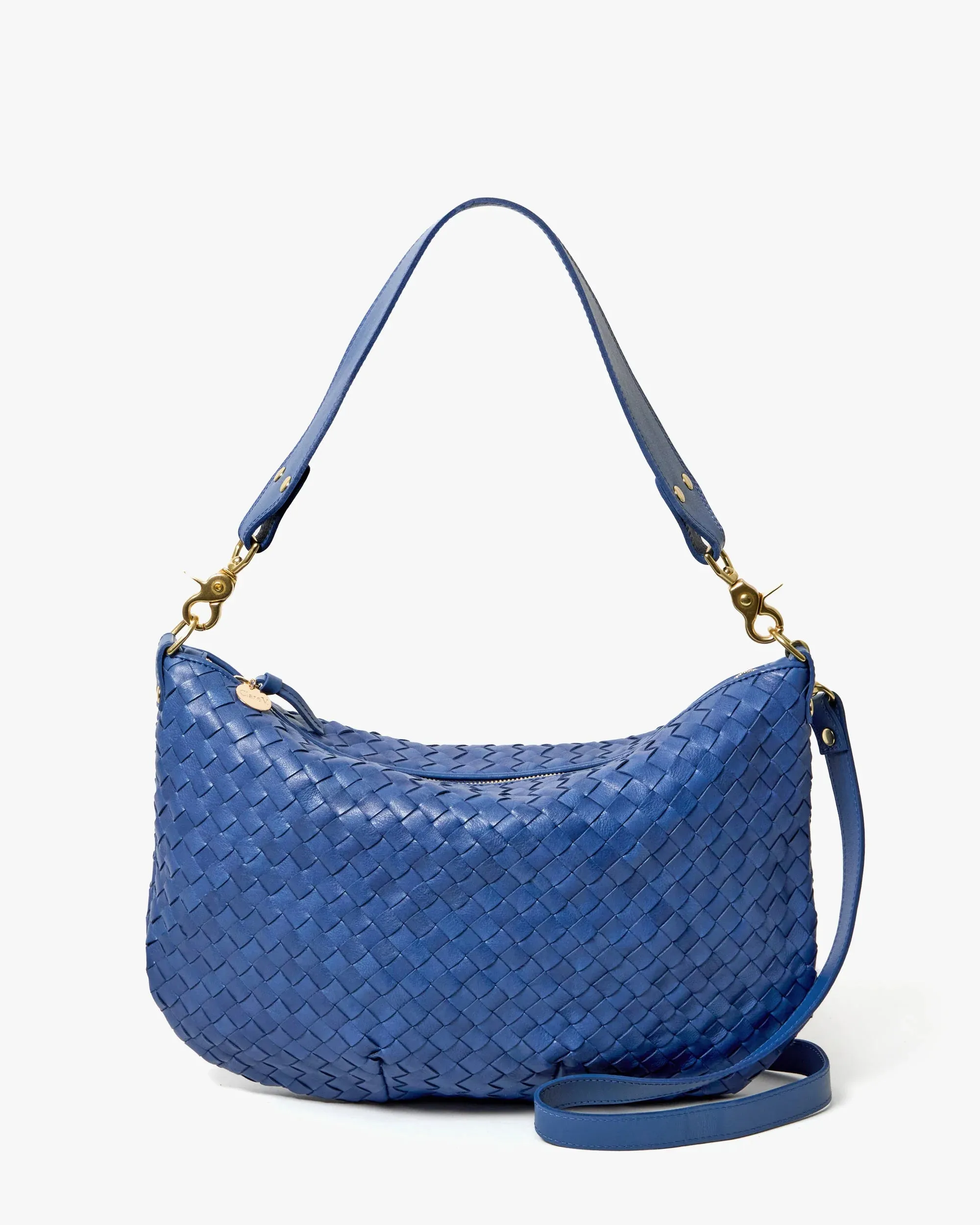 Clare V. | Moyen Messenger - French Blue Diagonal Weave sold by Fort product image thumbnail 5