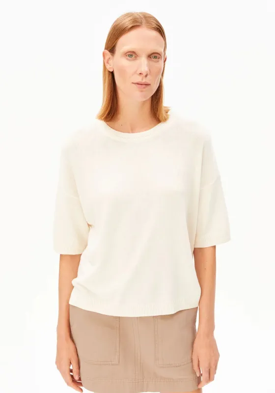 ARMEDANGELS | Short Sleeve Linen Blend Knit Sweater - Undyed made by Fort
