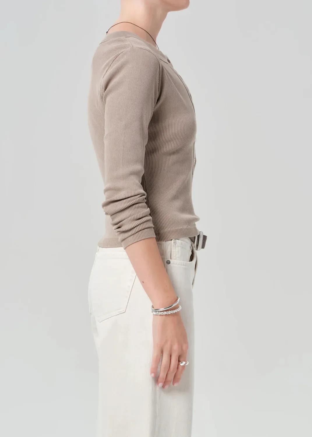 Citizens of Humanity | Nali Short Sleeve Henley - Sandatlas sold by Fort product image thumbnail 5