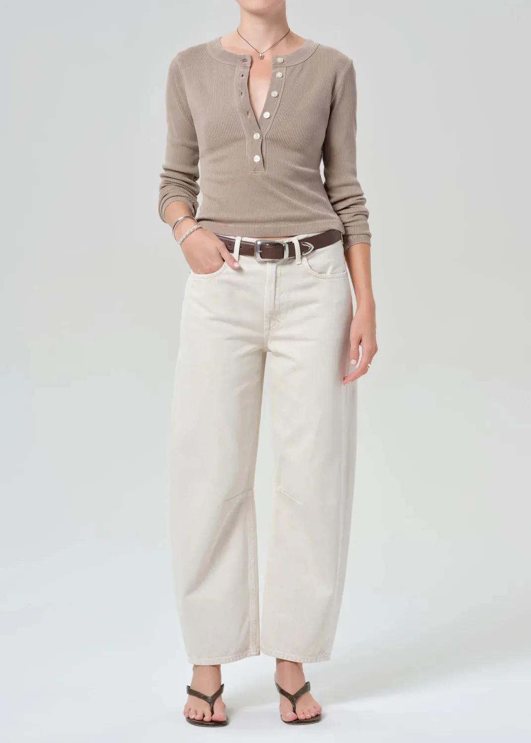 Citizens of Humanity | Nali Short Sleeve Henley - Sandatlas sold by Fort product image thumbnail 3