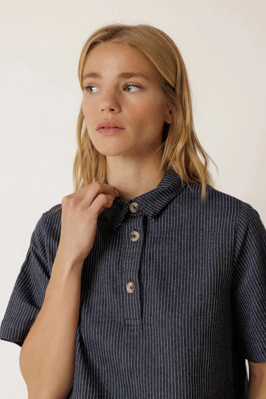 Indi + Cold | Striped Shirt With Tie made by Indi & Cold