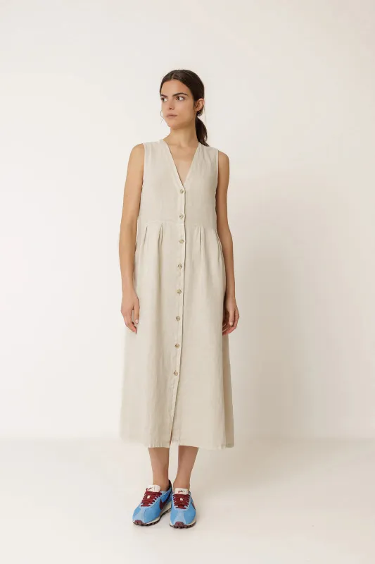 Indi + Cold | Linen Multiposition Dress - Stone made by Indi & Cold