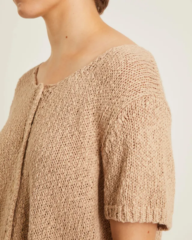 Naïf | Nala Short-Sleeved Cropped Cardigan - Caramel made by NAIF
