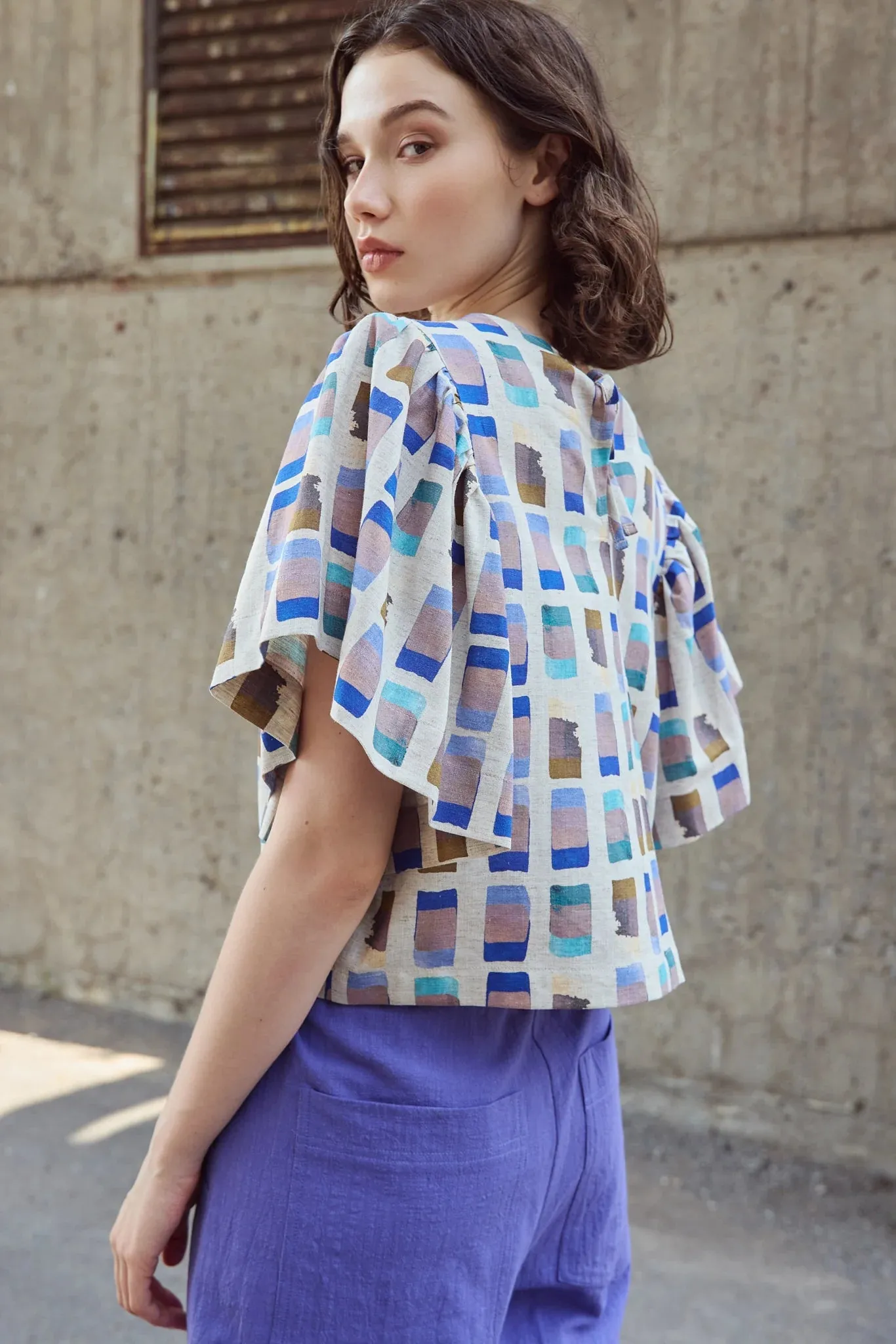 Eve Gravel | Debbie Top - Blue Gold sold by Fort product image thumbnail 2