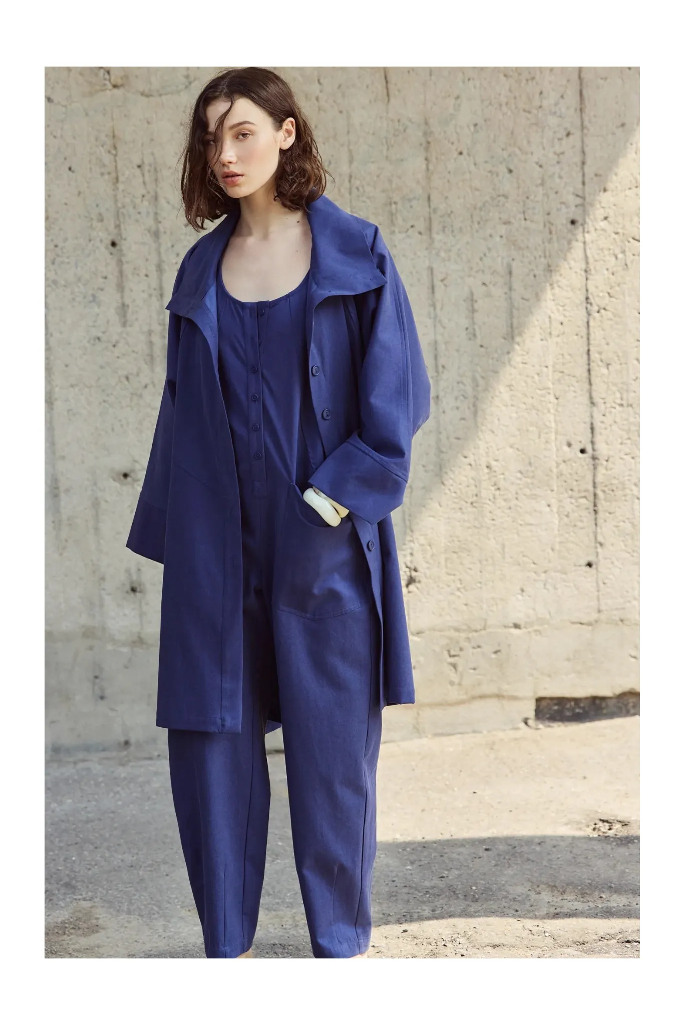 Eve Gravel | Pope Jacket - Midnight Blue sold by Fort