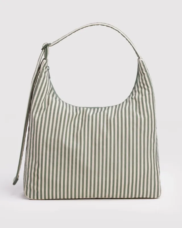 Baggu | Nylon Shoulder Bag - Sage Stripe made by BAGGU