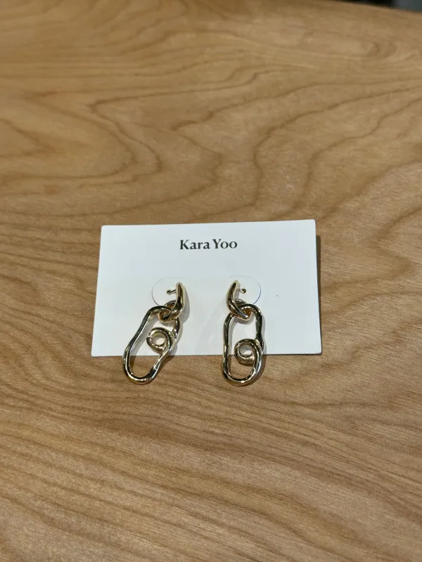 Kara Yoo | Loop Dangle Earrings: 14k Gold Plated made by Kara Yoo