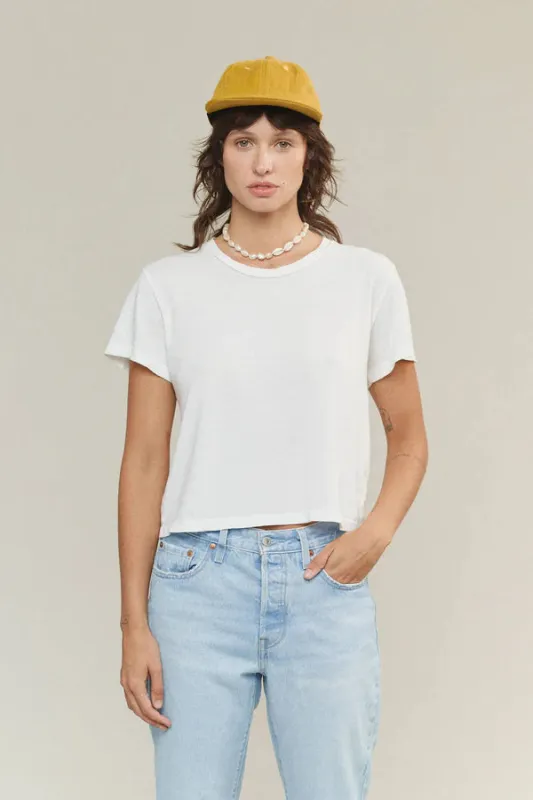 Jungmaven | Cropped Ojai Tee - Washed White made by Jungmaven