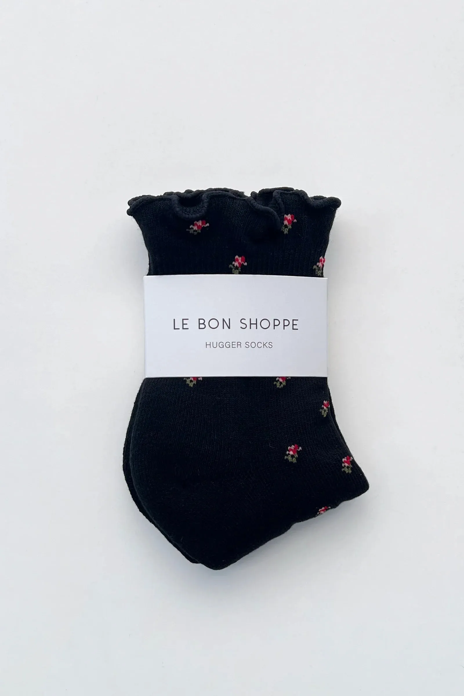 Le Bon Shoppe | Petal Ruffled Hugger Crew Socks - Black sold by Fort product image thumbnail 3
