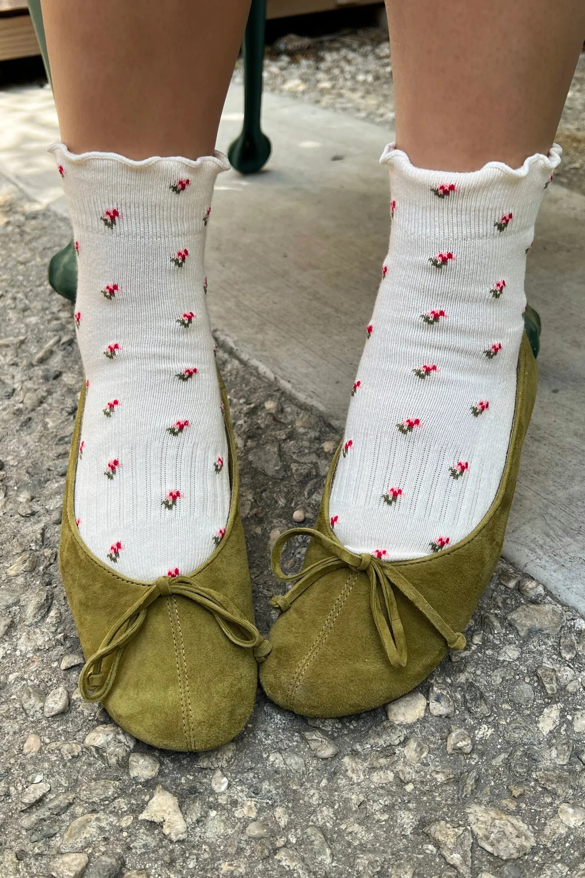 Le Bon Shoppe | Petal Ruffled Hugger Crew Socks - Cream sold by Fort product image thumbnail 3