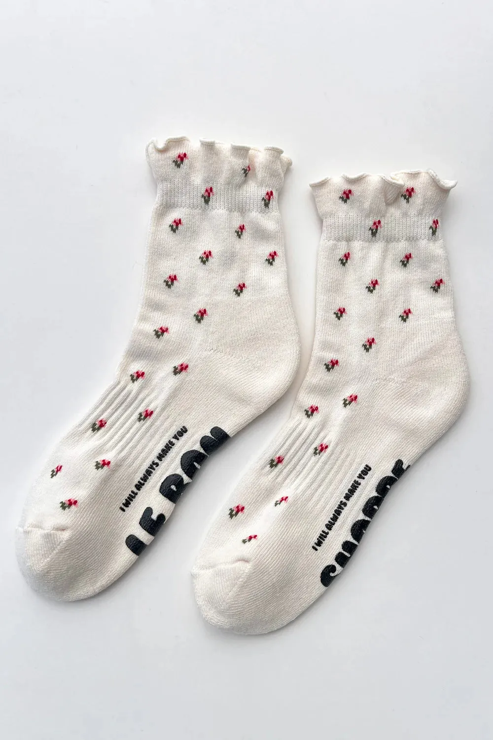 Le Bon Shoppe | Petal Ruffled Hugger Crew Socks - Cream sold by Fort product image thumbnail 2