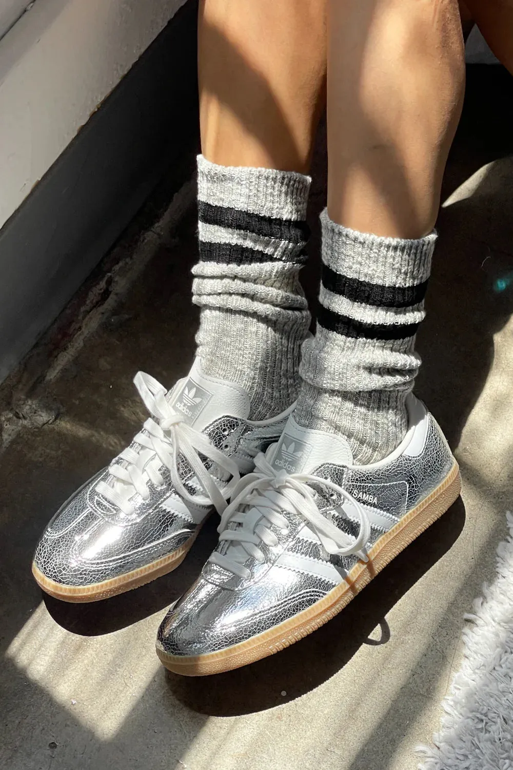 Le Bon Shoppe | Cottage Varsity Socks - Grey sold by Fort product image thumbnail 2