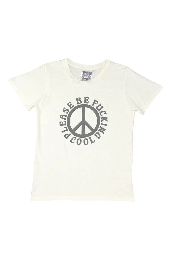Jungmaven | Please Be F***ing Cool Lorel Tee - Washed White - Unisex sold by Fort product image thumbnail 3
