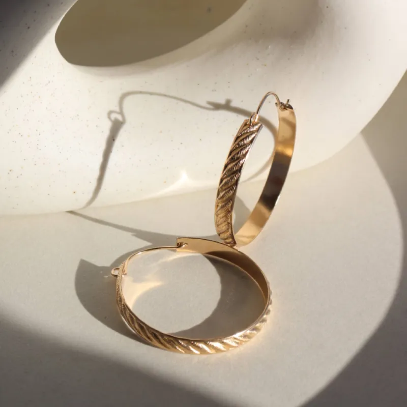 Token Jewelry | Ripple Hoops - 14k Gold Fill sold by Fort