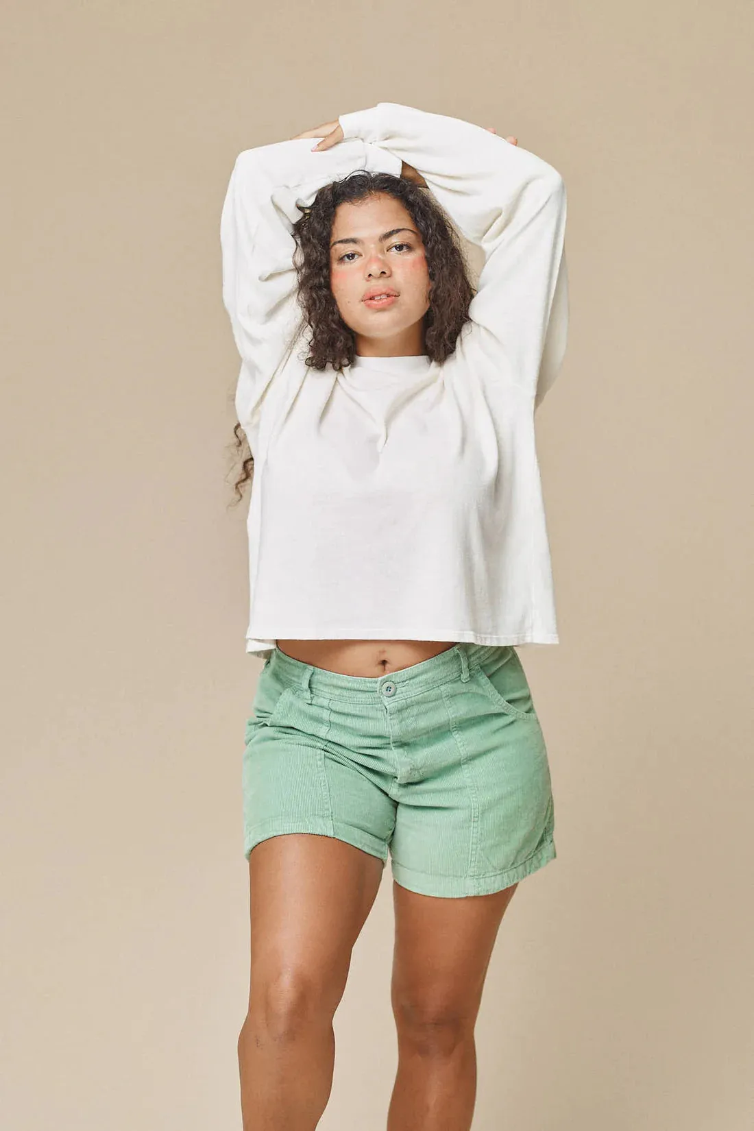 Jungmaven | Cropped Long Sleeve - Washed White sold by Fort