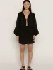 Boheme Goods | the Mini Skirt - Black Linen sold by Fort