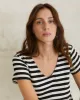 Yerse | Ecru & Black stripe Dress sold by Fort