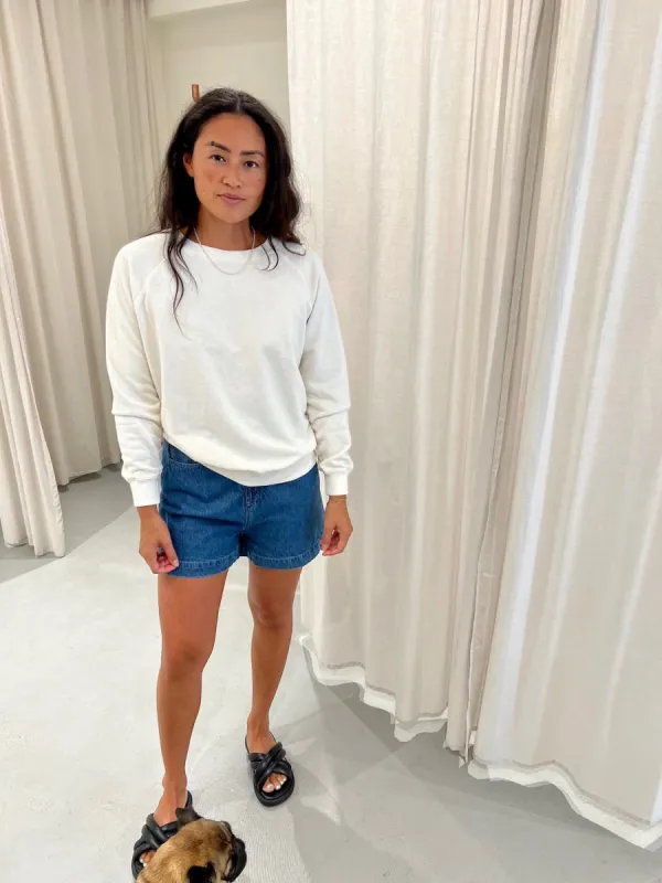 Jungmaven | Bonfire Raglan Sweatshirt - Washed White sold by Fort