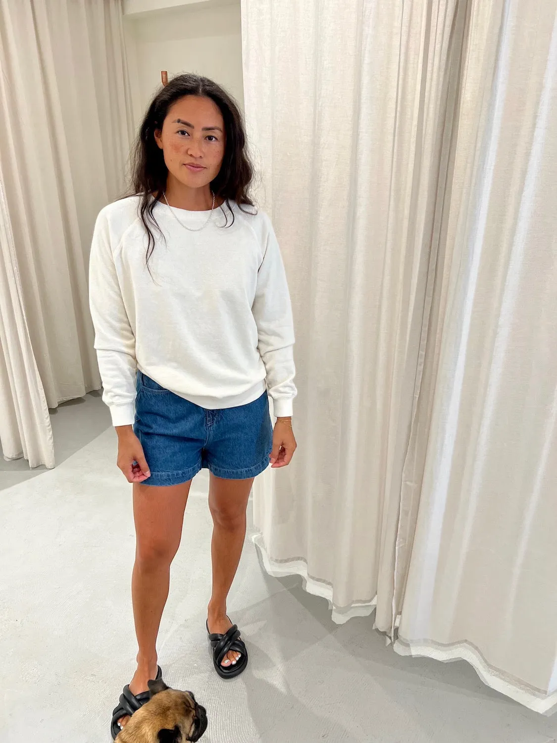 Jungmaven | Bonfire Raglan Sweatshirt - Washed White sold by Fort