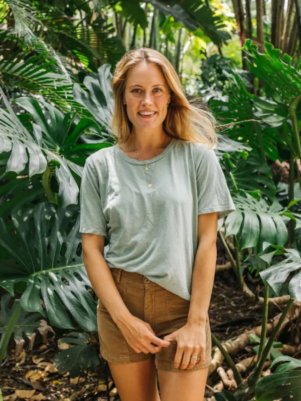 Jungmaven | Silverlake Cropped Tee - Sage sold by Fort