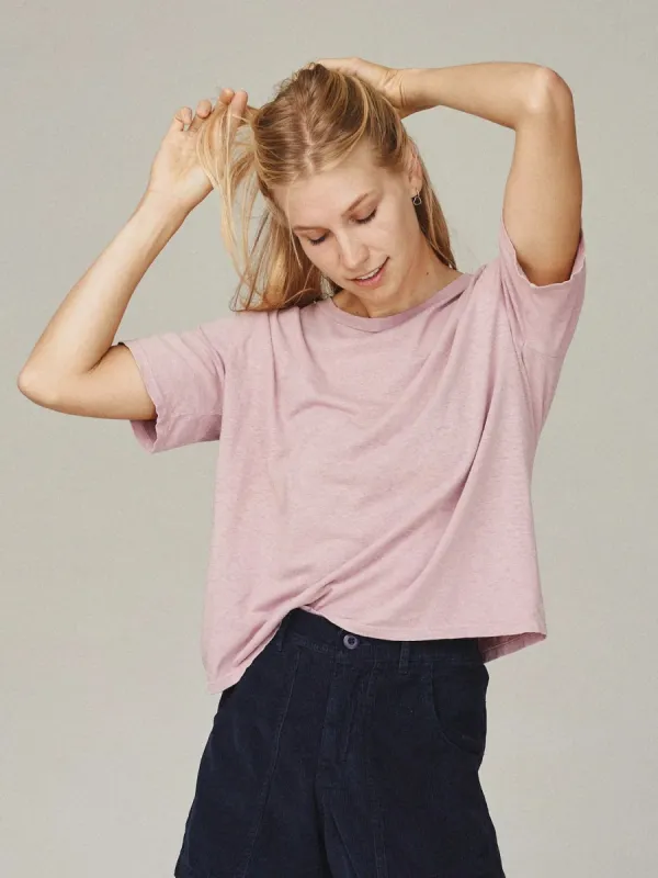 Jungmaven | Silverlake Cropped Tee - Rose Quartz sold by Fort