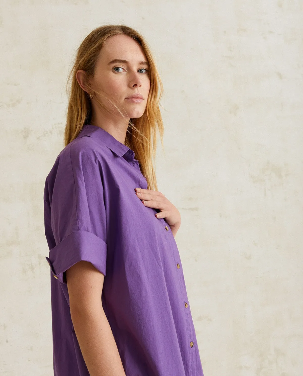 Yerse | Shirt Dress - Purple sold by Fort product image thumbnail 4