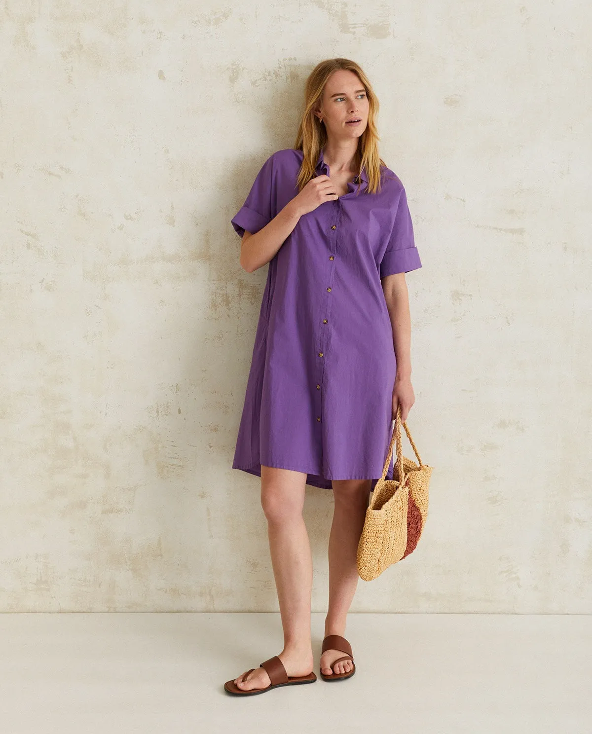 Yerse | Shirt Dress - Purple sold by Fort